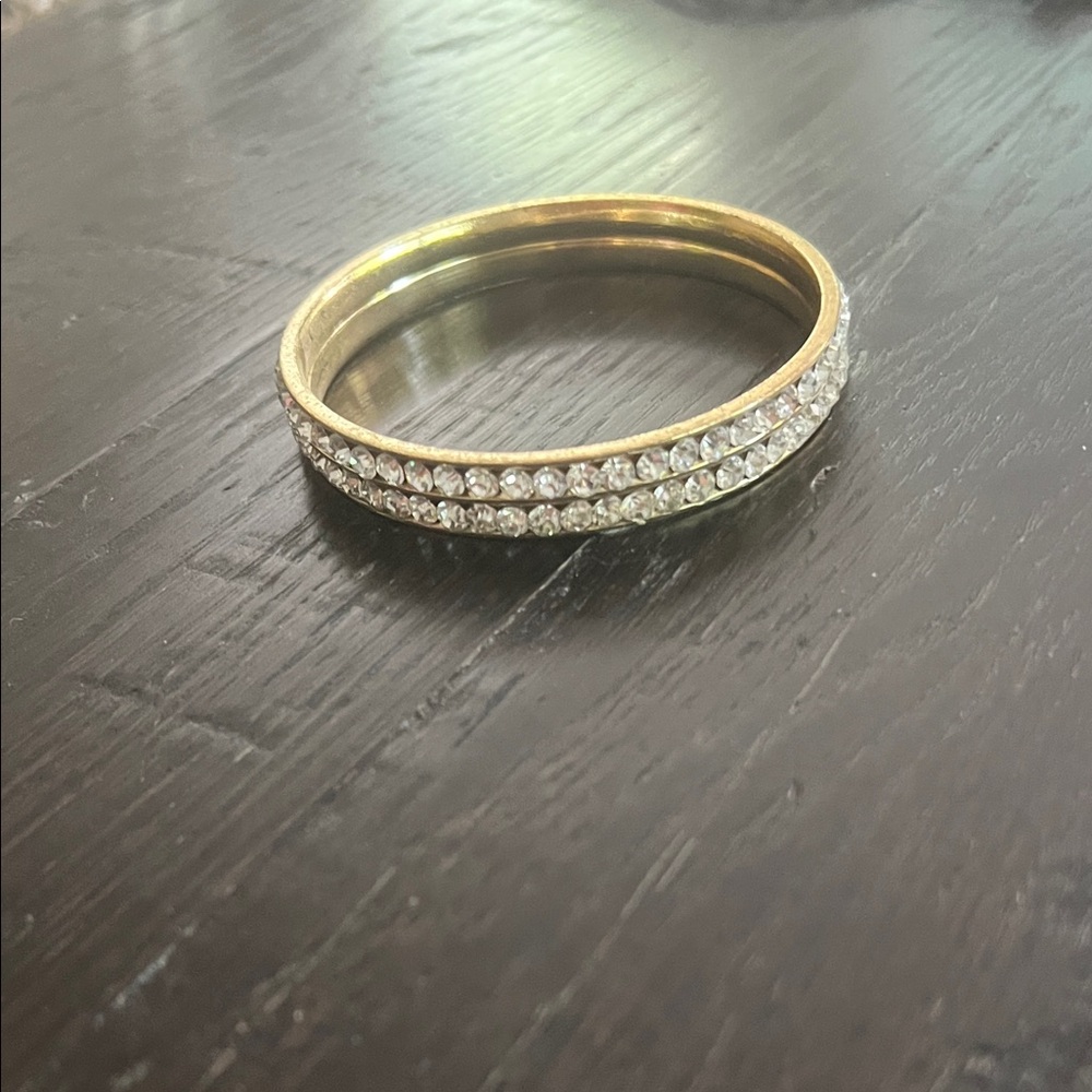 Elegant Gold and Silver Bangle Bracelet